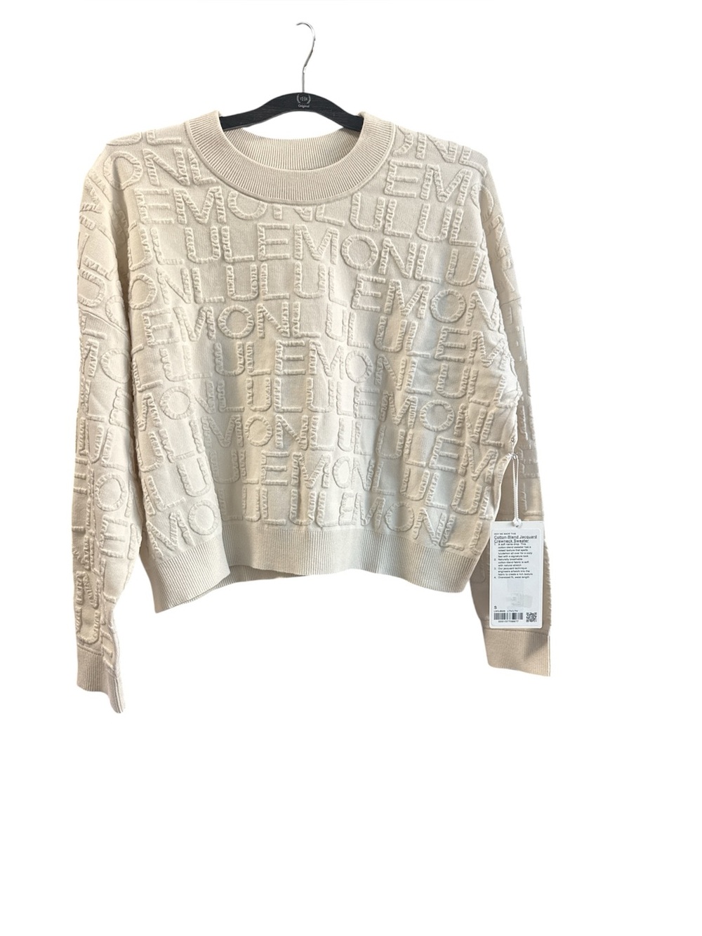 Lululemon Cotton-Blend Jacquard Crewneck Sweater Light Ivory - Picture 5 of 8